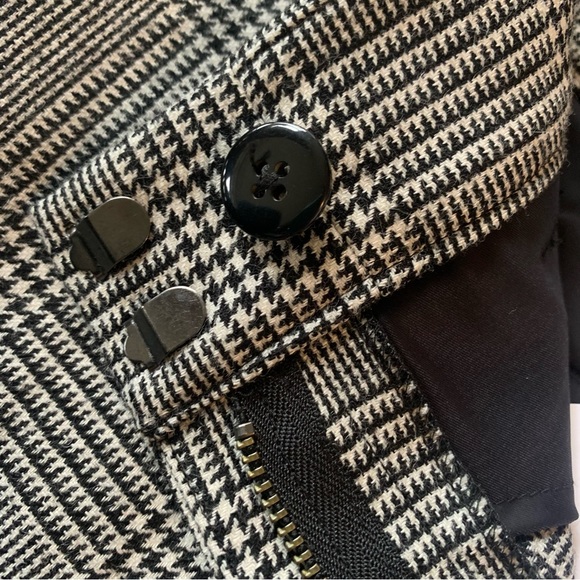 FRAME WOMEN'S BLACK WHITE HOUNDSTOOTH WOOL BLEND ANKLE TROUSERS PANTS - NWT - Picture 12 of 15